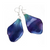 Dark Purple-Blue Dendrobium Orchid Petal Earrings - Medium