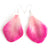 Pink Formosum Orchid Petal Earrings, Steel Hook - Medium